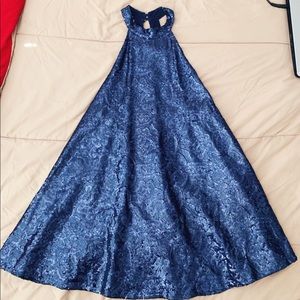 Blue Sequence Prom Dress